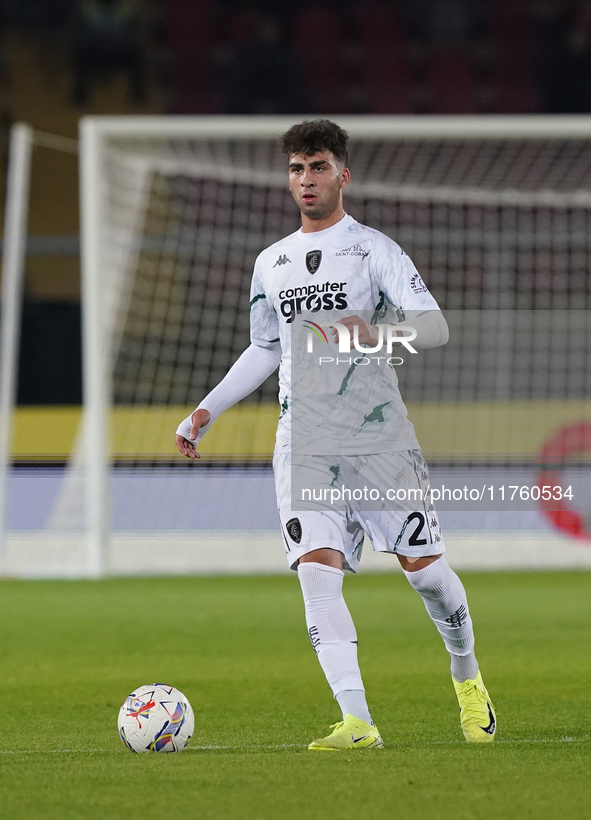 Saba Goglichidze of Empoli FC is in action during the Serie A match between US Lecce and Empoli in Lecce, Italy, on November 8, 2024. 