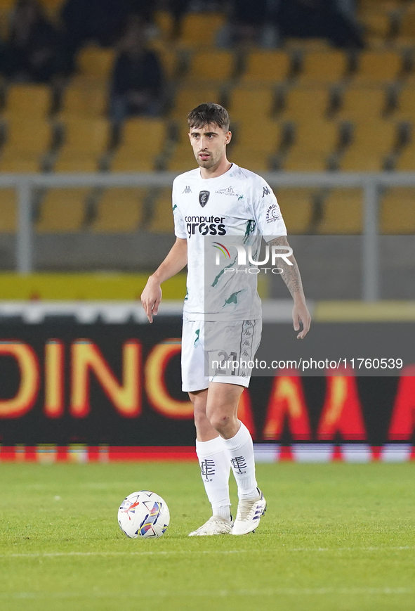 Mattia Viti of Empoli FC is in action during the Serie A match between US Lecce and Empoli in Lecce, Italy, on November 8, 2024. 