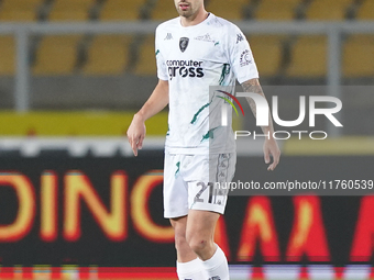 Mattia Viti of Empoli FC is in action during the Serie A match between US Lecce and Empoli in Lecce, Italy, on November 8, 2024. (