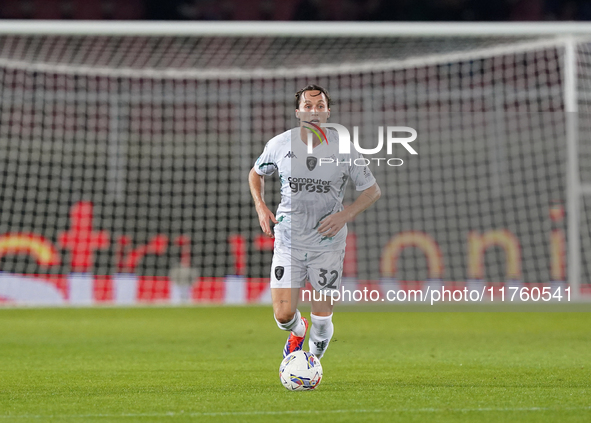 Nicolas Haas of Empoli FC is in action during the Serie A match between US Lecce and Empoli in Lecce, Italy, on November 8, 2024. 