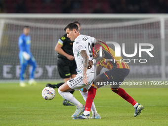 Pietro Pellegri of Empoli FC is in action during the Serie A match between US Lecce and Empoli in Lecce, Italy, on November 8, 2024. (