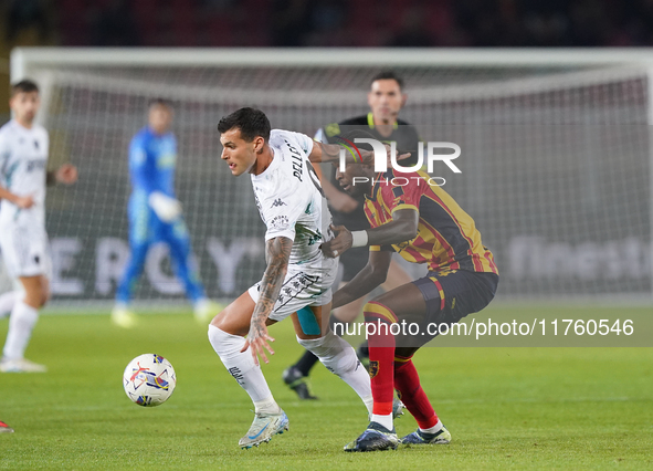 Pietro Pellegri of Empoli FC is in action during the Serie A match between US Lecce and Empoli in Lecce, Italy, on November 8, 2024. 