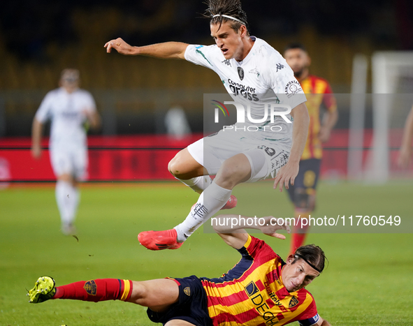 Lorenzo Colombo of Empoli FC is in action during the Serie A match between US Lecce and Empoli in Lecce, Italy, on November 8, 2024. 