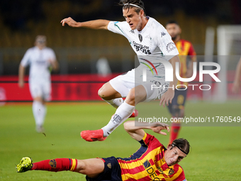 Lorenzo Colombo of Empoli FC is in action during the Serie A match between US Lecce and Empoli in Lecce, Italy, on November 8, 2024. (