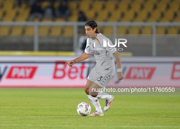 Youssef Maleh of Empoli FC is in action during the Serie A match between US Lecce and Empoli in Lecce, Italy, on November 8, 2024. 