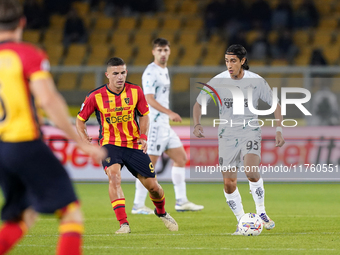 Youssef Maleh of Empoli FC is in action during the Serie A match between US Lecce and Empoli in Lecce, Italy, on November 8, 2024. (