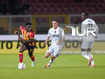 Lameck Banda of US Lecce is in action during the Serie A match between US Lecce and Empoli in Lecce, Italy, on November 8, 2024. (