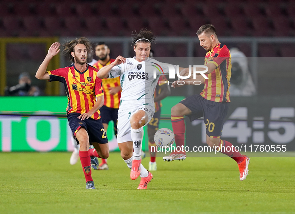 Lorenzo Colombo of Empoli FC is in action during the Serie A match between US Lecce and Empoli in Lecce, Italy, on November 8, 2024. 