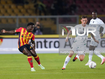 Lameck Banda of US Lecce is in action during the Serie A match between US Lecce and Empoli in Lecce, Italy, on November 8, 2024. (