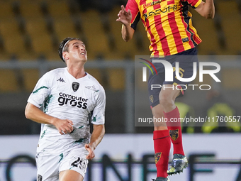 Antonino Gallo of US Lecce is in action during the Serie A match between US Lecce and Empoli in Lecce, Italy, on November 8, 2024. (