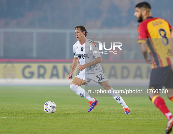 Nicolas Haas of Empoli FC is in action during the Serie A match between US Lecce and Empoli in Lecce, Italy, on November 8, 2024. 