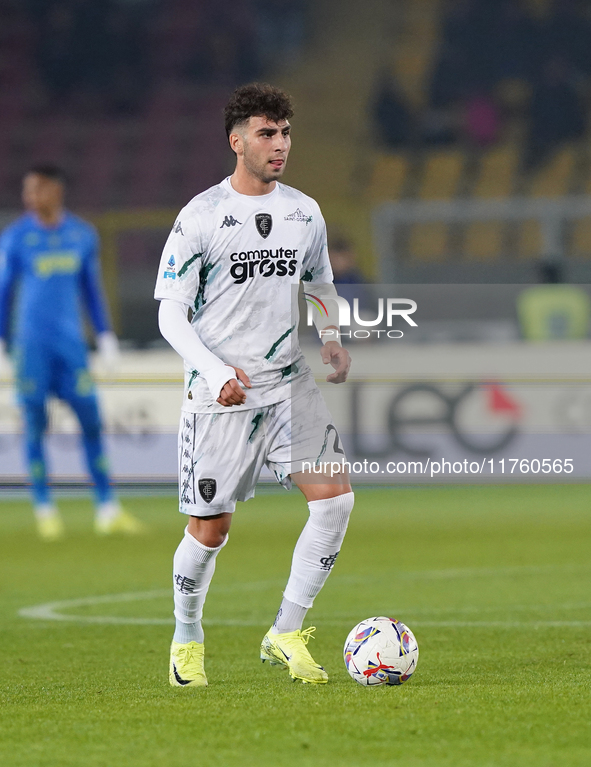 Saba Goglichidze of Empoli FC is in action during the Serie A match between US Lecce and Empoli in Lecce, Italy, on November 8, 2024. 