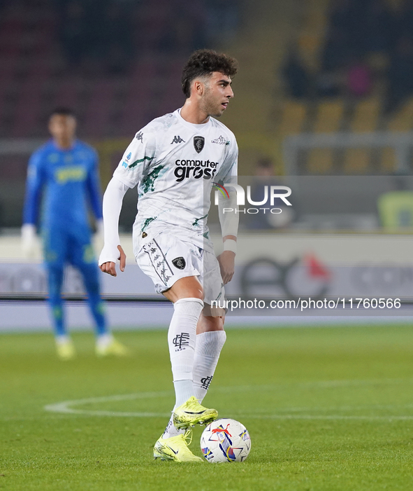 Saba Goglichidze of Empoli FC is in action during the Serie A match between US Lecce and Empoli in Lecce, Italy, on November 8, 2024. 