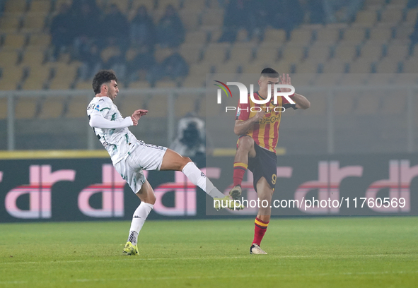 Saba Goglichidze of Empoli FC is in action during the Serie A match between US Lecce and Empoli in Lecce, Italy, on November 8, 2024. 