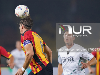 Federico Baschirotto of US Lecce is in action during the Serie A match between US Lecce and Empoli in Lecce, Italy, on November 8, 2024. (