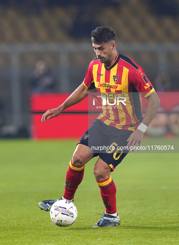 Santiago Pierotti of US Lecce is in action during the Serie A match between US Lecce and Empoli in Lecce, Italy, on November 8, 2024. 