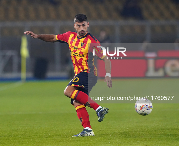 Santiago Pierotti of US Lecce is in action during the Serie A match between US Lecce and Empoli in Lecce, Italy, on November 8, 2024. 