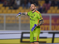 Wladimiro Falcone of US Lecce is in action during the Serie A match between US Lecce and Empoli in Lecce, Italy, on November 8, 2024. (