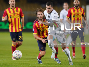 Pietro Pellegri of Empoli FC is in action during the Serie A match between US Lecce and Empoli in Lecce, Italy, on November 8, 2024. (