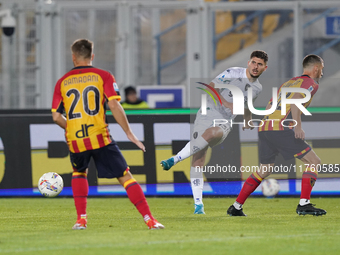 Liberato Cacace of Empoli FC is in action during the Serie A match between US Lecce and Empoli in Lecce, Italy, on November 8, 2024. (