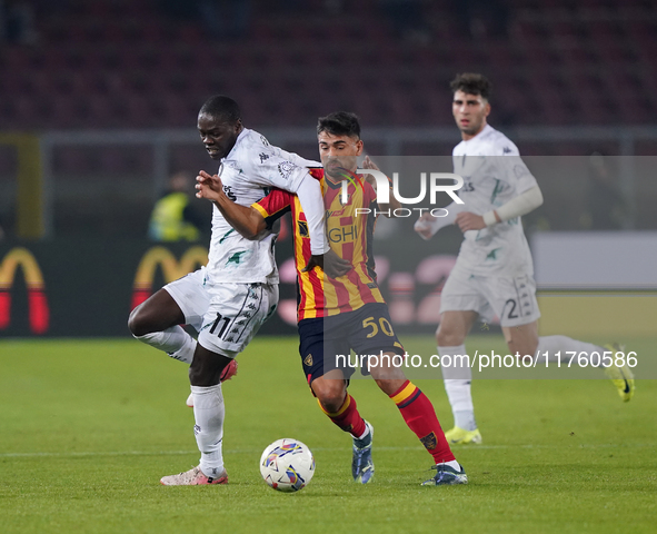 Santiago Pierotti of US Lecce is in action during the Serie A match between US Lecce and Empoli in Lecce, Italy, on November 8, 2024. 