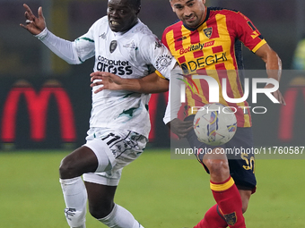 Santiago Pierotti of US Lecce is in action during the Serie A match between US Lecce and Empoli in Lecce, Italy, on November 8, 2024. (