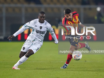 Santiago Pierotti of US Lecce is in action during the Serie A match between US Lecce and Empoli in Lecce, Italy, on November 8, 2024. (