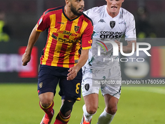 Hamza Rafia of US Lecce is in action during the Serie A match between US Lecce and Empoli in Lecce, Italy, on November 8, 2024. (