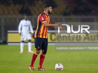 Hamza Rafia of US Lecce is in action during the Serie A match between US Lecce and Empoli in Lecce, Italy, on November 8, 2024. (