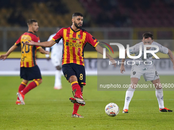 Hamza Rafia of US Lecce is in action during the Serie A match between US Lecce and Empoli in Lecce, Italy, on November 8, 2024. (