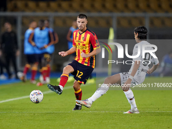 Frederic Gilbert of US Lecce plays during the Serie A match between US Lecce and Empoli in Lecce, Italy, on November 8, 2024. (