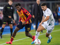 Patrick Dorgu of US Lecce is in action during the Serie A match between US Lecce and Empoli in Lecce, Italy, on November 8, 2024. (