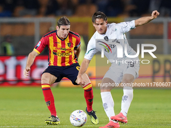 Lorenzo Colombo of Empoli FC is in action during the Serie A match between US Lecce and Empoli in Lecce, Italy, on November 8, 2024. (