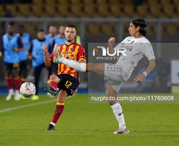 Frederic Gilbert of US Lecce plays during the Serie A match between US Lecce and Empoli in Lecce, Italy, on November 8, 2024. 