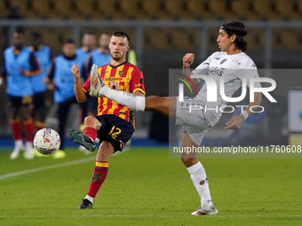 Frederic Gilbert of US Lecce plays during the Serie A match between US Lecce and Empoli in Lecce, Italy, on November 8, 2024. (