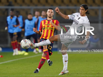 Frederic Gilbert of US Lecce plays during the Serie A match between US Lecce and Empoli in Lecce, Italy, on November 8, 2024. (