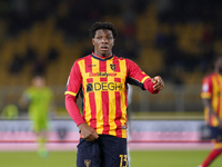 Patrick Dorgu of US Lecce is in action during the Serie A match between US Lecce and Empoli in Lecce, Italy, on November 8, 2024. (