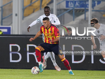 Nikola Krstovic of US Lecce is in action during the Serie A match between US Lecce and Empoli in Lecce, Italy, on November 8, 2024. (