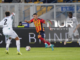 Nikola Krstovic of US Lecce is in action during the Serie A match between US Lecce and Empoli in Lecce, Italy, on November 8, 2024. (