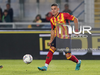 Nikola Krstovic of US Lecce is in action during the Serie A match between US Lecce and Empoli in Lecce, Italy, on November 8, 2024. (