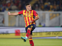 Nikola Krstovic of US Lecce is in action during the Serie A match between US Lecce and Empoli in Lecce, Italy, on November 8, 2024. (