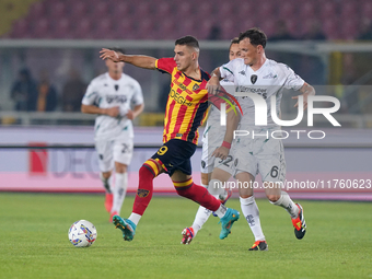 Nikola Krstovic of US Lecce is in action during the Serie A match between US Lecce and Empoli in Lecce, Italy, on November 8, 2024. (