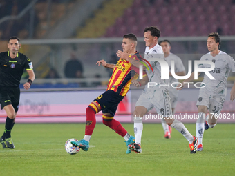 Nikola Krstovic of US Lecce is in action during the Serie A match between US Lecce and Empoli in Lecce, Italy, on November 8, 2024. (