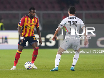 Lassana Coulibaly of US Lecce is in action during the Serie A match between US Lecce and Empoli in Lecce, Italy, on November 8, 2024. (