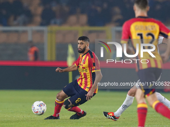 Hamza Rafia of US Lecce is in action during the Serie A match between US Lecce and Empoli in Lecce, Italy, on November 8, 2024. (