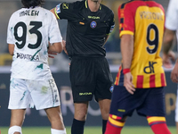 Referee Juan Luca Sacchi officiates the Serie A match between US Lecce and Empoli in Lecce, Italy, on November 8, 2024. (