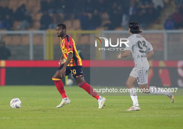 Lassana Coulibaly of US Lecce is in action during the Serie A match between US Lecce and Empoli in Lecce, Italy, on November 8, 2024. 