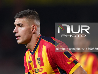 Nikola Krstovic of US Lecce is in action during the Serie A match between US Lecce and Empoli in Lecce, Italy, on November 8, 2024. (