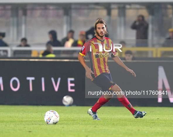 Antonino Gallo of US Lecce is in action during the Serie A match between US Lecce and Empoli in Lecce, Italy, on November 8, 2024. 