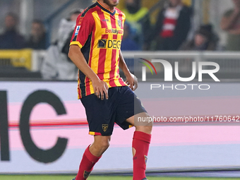 Antonino Gallo of US Lecce is in action during the Serie A match between US Lecce and Empoli in Lecce, Italy, on November 8, 2024. (